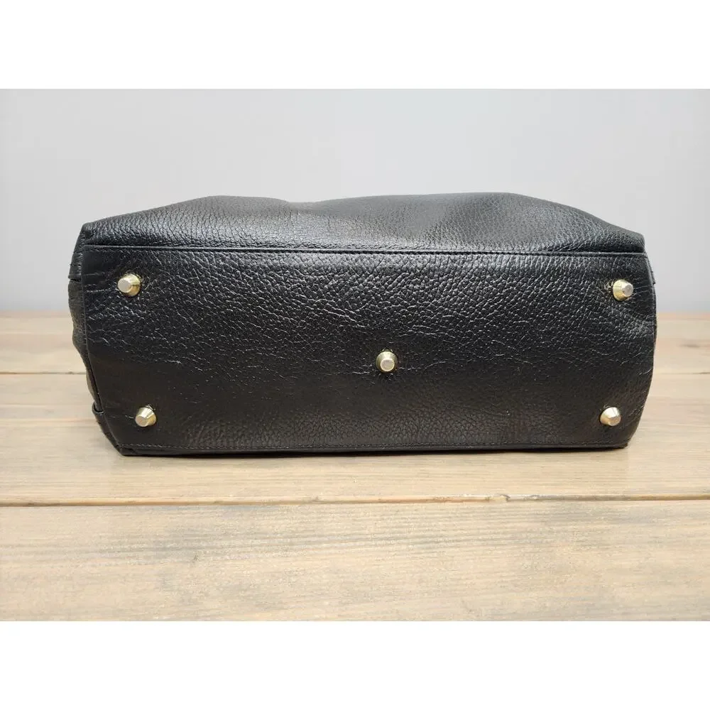 VALENTINA Tradizione Italiana Genuine Leather Black Shoulder Bag Purse - Picture 8 of 14